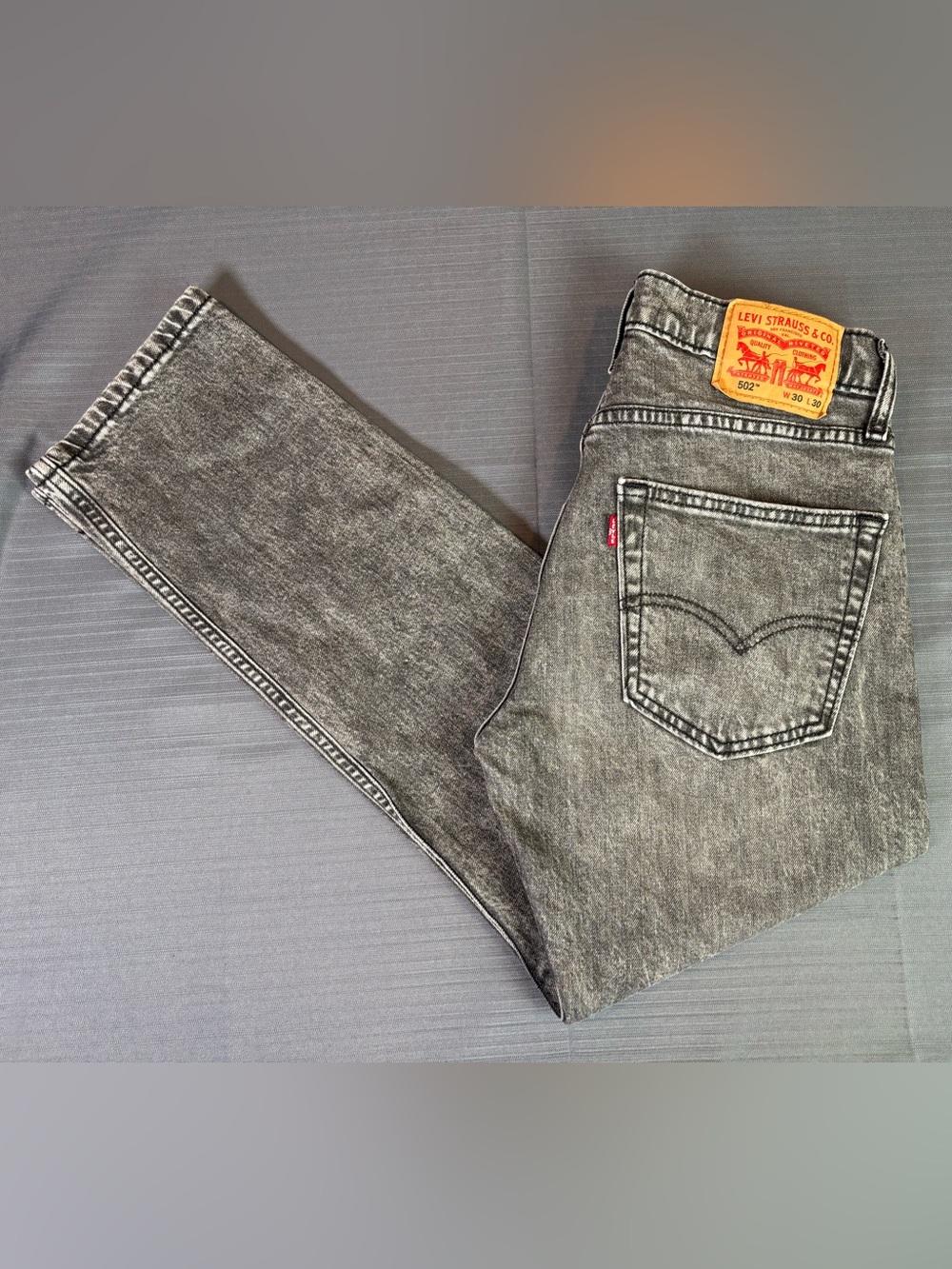 Levi’s 502 Taper Fit Grey Washed Jeans Mens W30